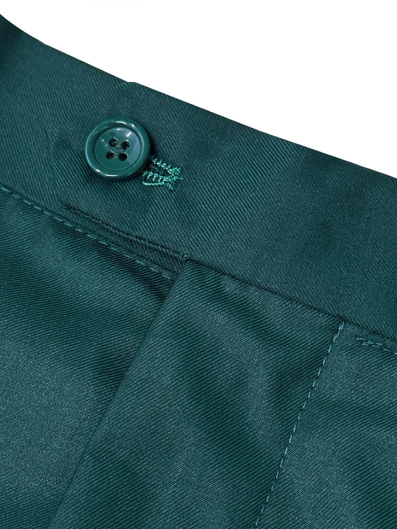 3pcs Men's Classic Solid Color Suit Set.