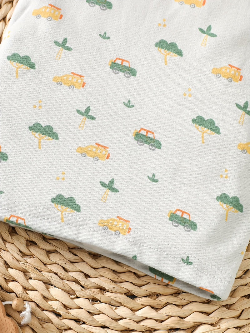 3pcs Spring/summer Newborn Baby Boy Sleeveless T-shirt Set.