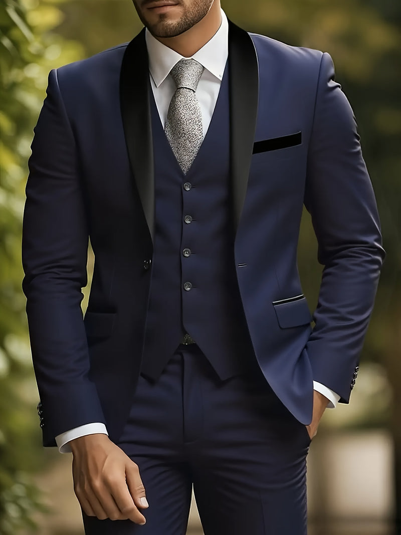 Men's Three-Piece Suit, Large Size, Includes Suit Trousers.