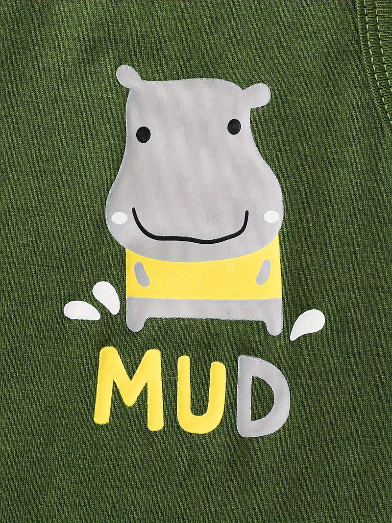 Four-Color Hippo Pattern Warm and Comfortable Set of Eight Pieces.