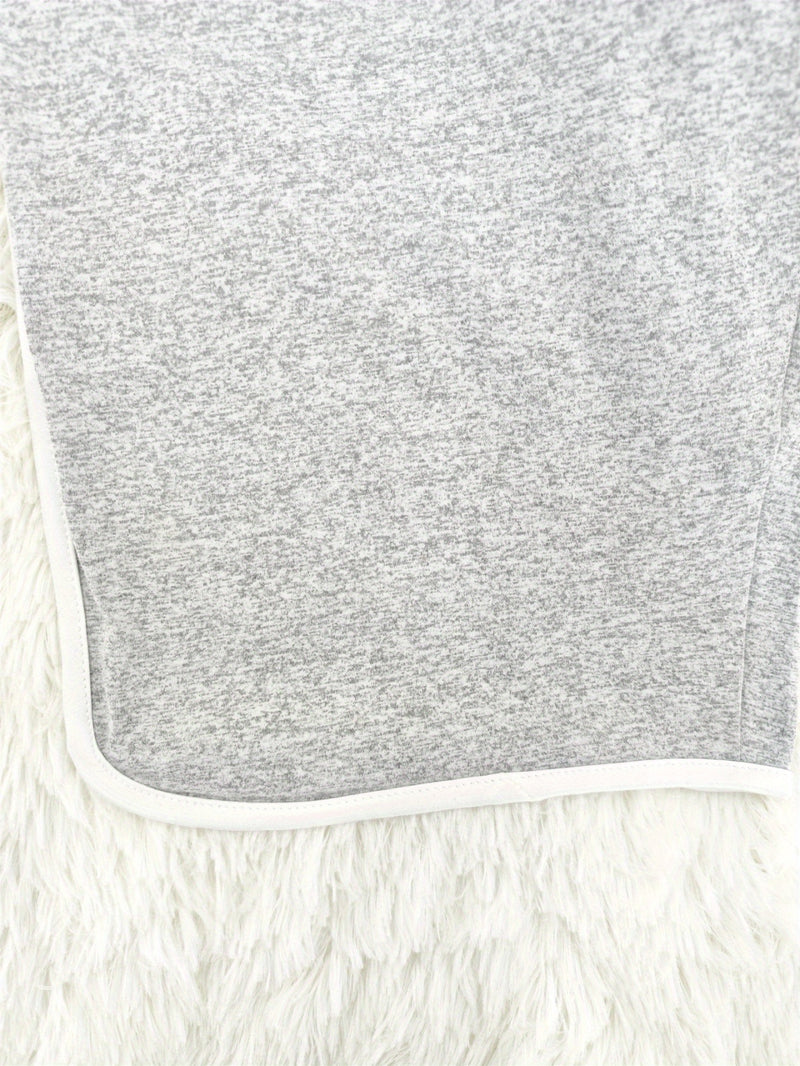 Women's Set PARIS Letter Print White Banded Crew Neck Short Sleeve T-Shirt.