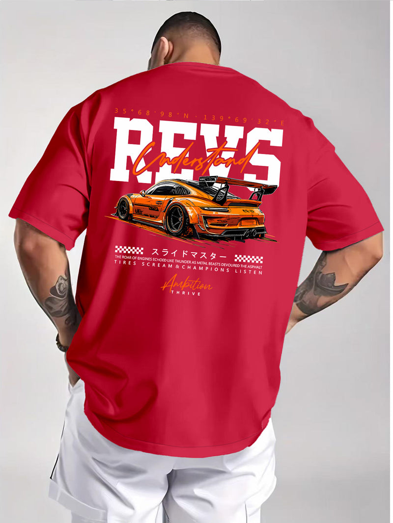 Men's Summer Back Print T-Shirt.