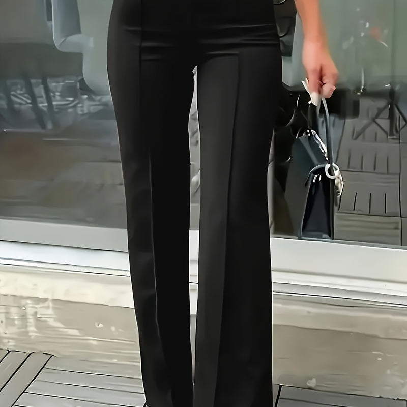 Women’s Black High-Waisted Wide-Leg Pants.