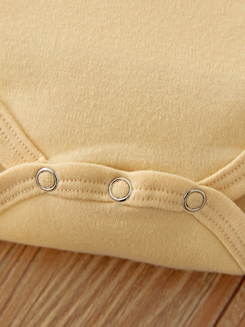 3pcs Cute Animal Print Baby Bodysuits | Soft Comfortable Crew Neck Newborn.