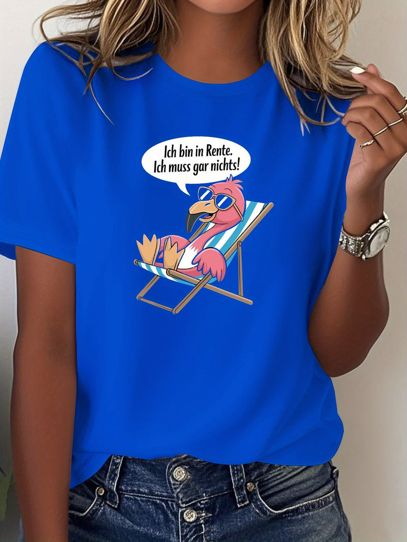Humorous German Saying Flamingo Chill Women'S Cozy Tee.