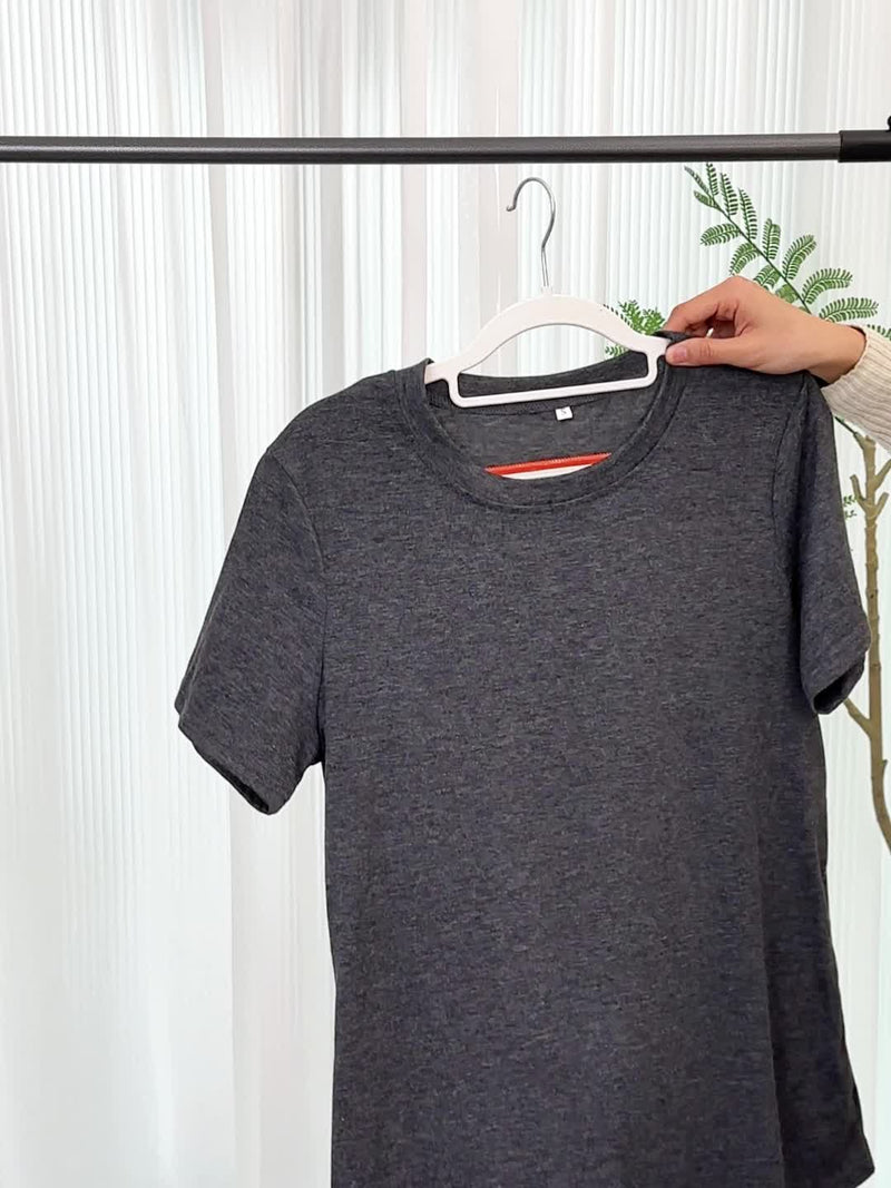 Women's Short-Sleeve Blouse - Summer Round Neck T-Shirt.