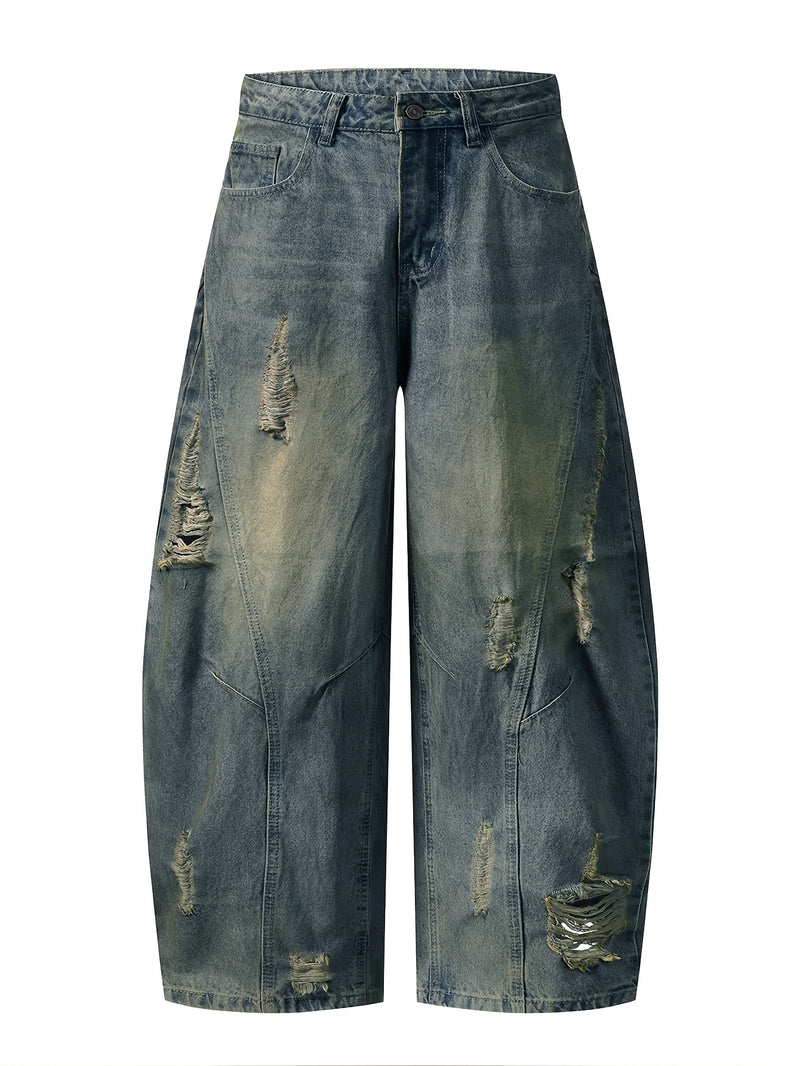 A Pair of Loose-Fitting American Street-Style Jeans for Women.