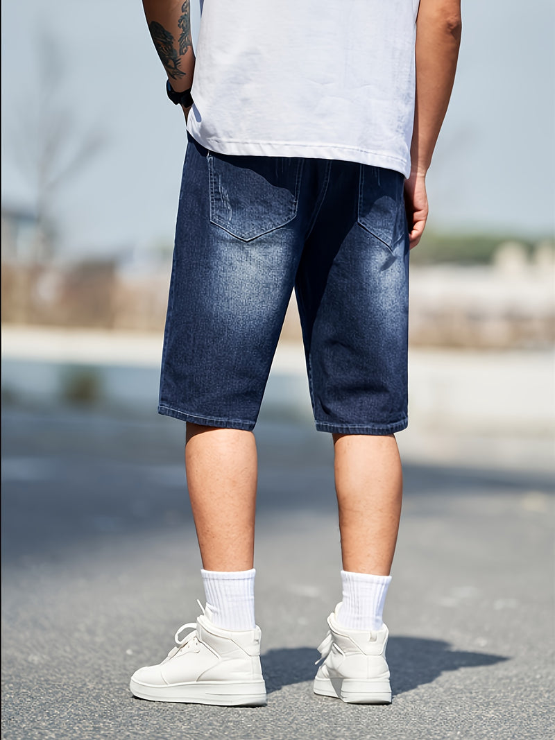 Relaxed And Comfortable, Thanks to The Stretchy Fabric. Straight-Leg Denim Shorts.