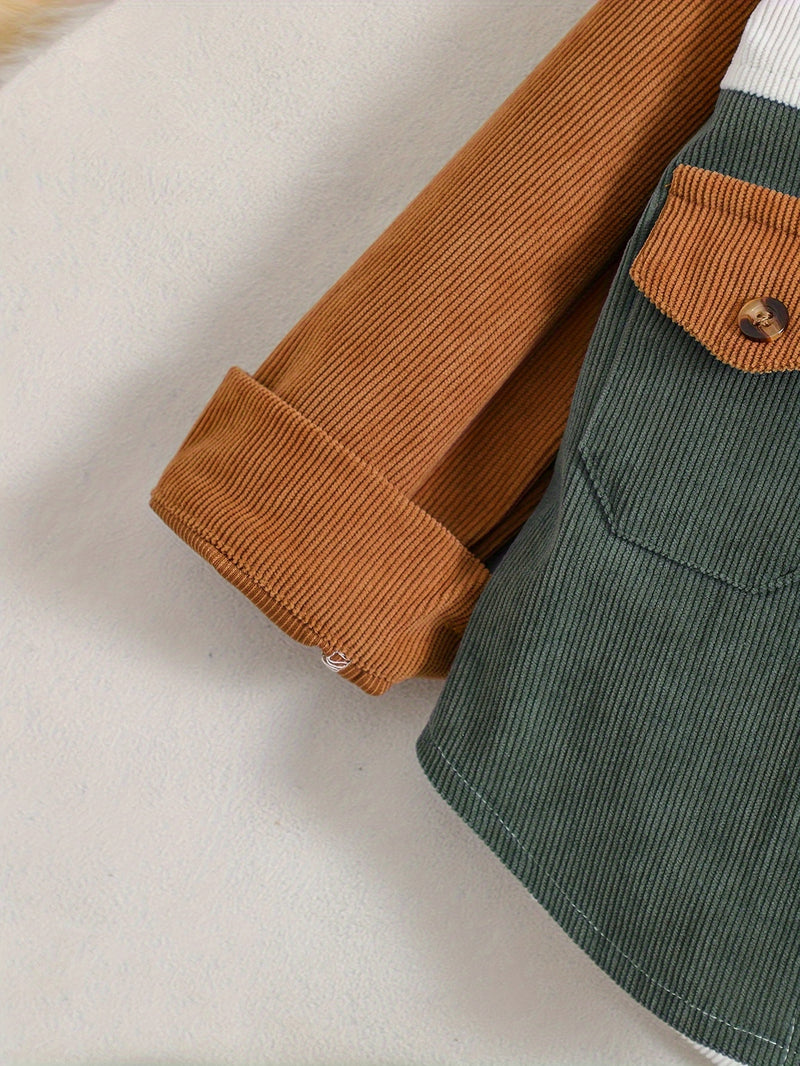 Casual Corduroy Jackets And Hats for Infants And Toddlers.