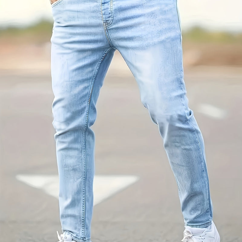 Men's Slim-Fit Stretch Jeans - Stretch Denim Pants.