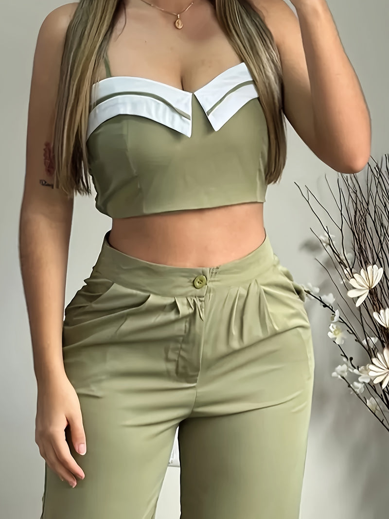 Women's Set with Wide-Leg Pants And Tank Top.