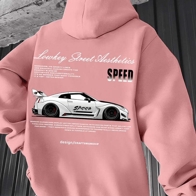 Racing Style,  Element Pattern Print Men's Hoodie.