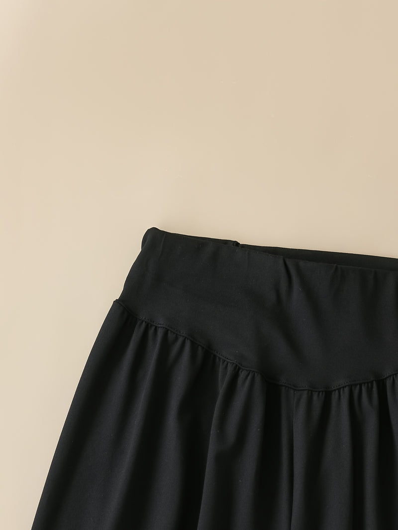 3pcs Women's 7/8 Harem Pants - Casual Stretch Polyester.