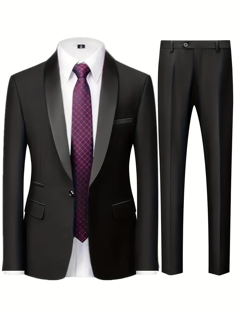 Men'S Premium Two-Piece Suit, Plus-Size Suit Set with Pants.