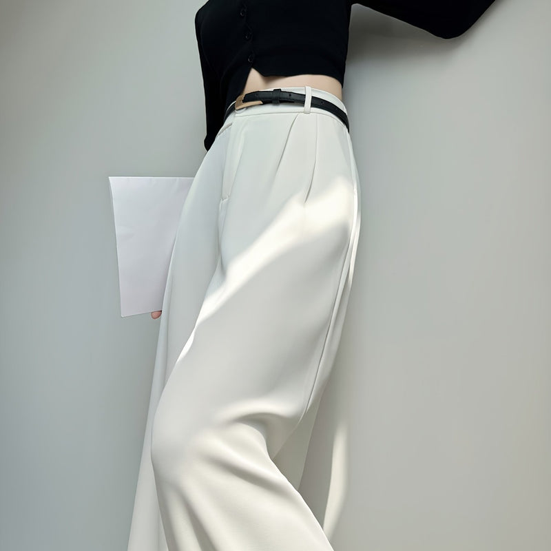 Women’s Long Tailored Trousers with a Single Button.