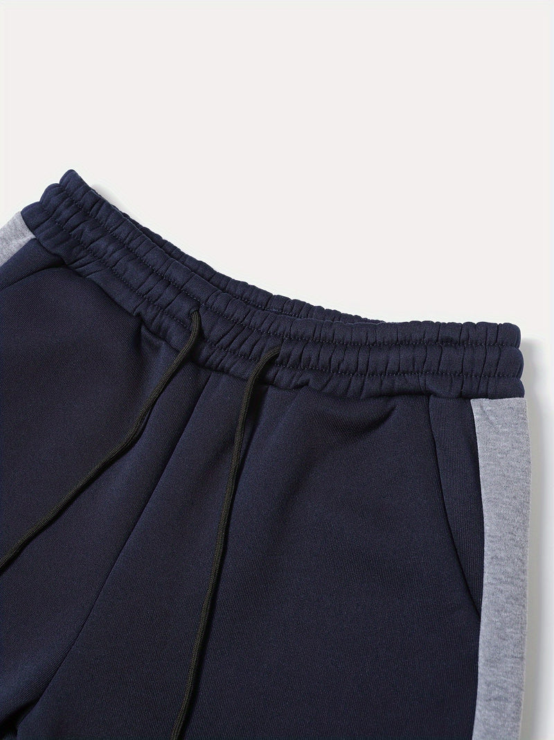 Men's Autumn And Winter Zip-Up Long Sleeve Sweatshirt And Long Pants Set.