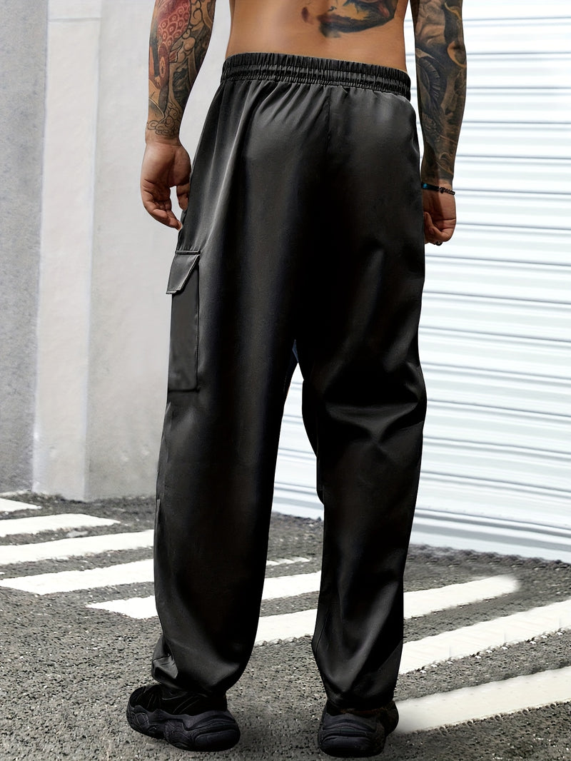 Men's Outdoor Casual Cargo Pants - Made from Polyester Fabric.