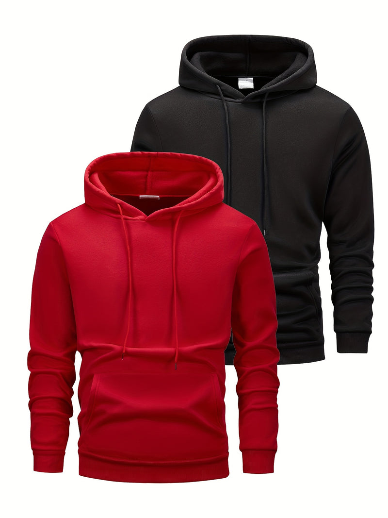 2pcs Men's Hooded Long-Sleeve Sweatshirt.