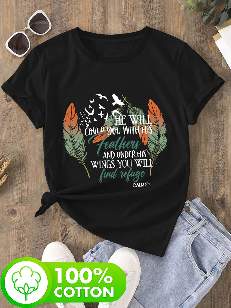 Women's T-Shirt with Psalm 91 Design.