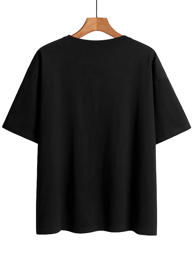Women’s Graphic Print T-shirt, Short Sleeve Crew Neck Casual.