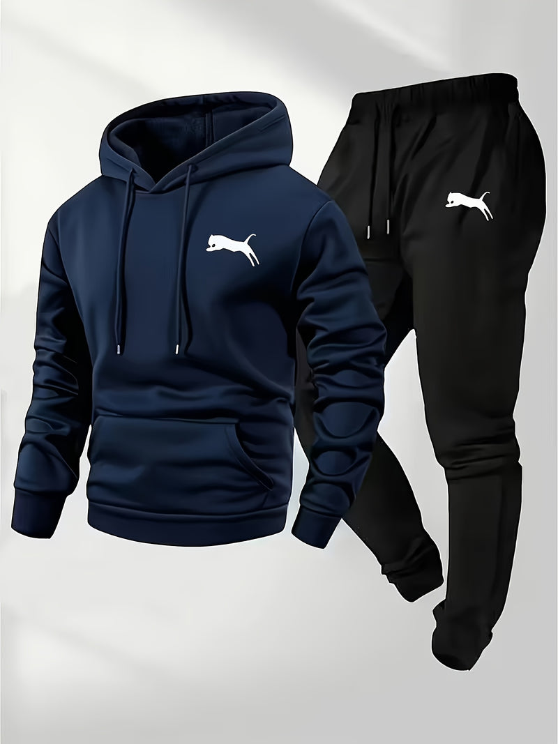 A Two-Piece Set Consisting of a Hoodie And Sweatpants for Men.