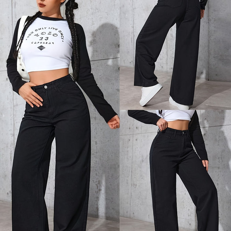 Women’s Trendy High-Waisted Straight-Leg Trends.