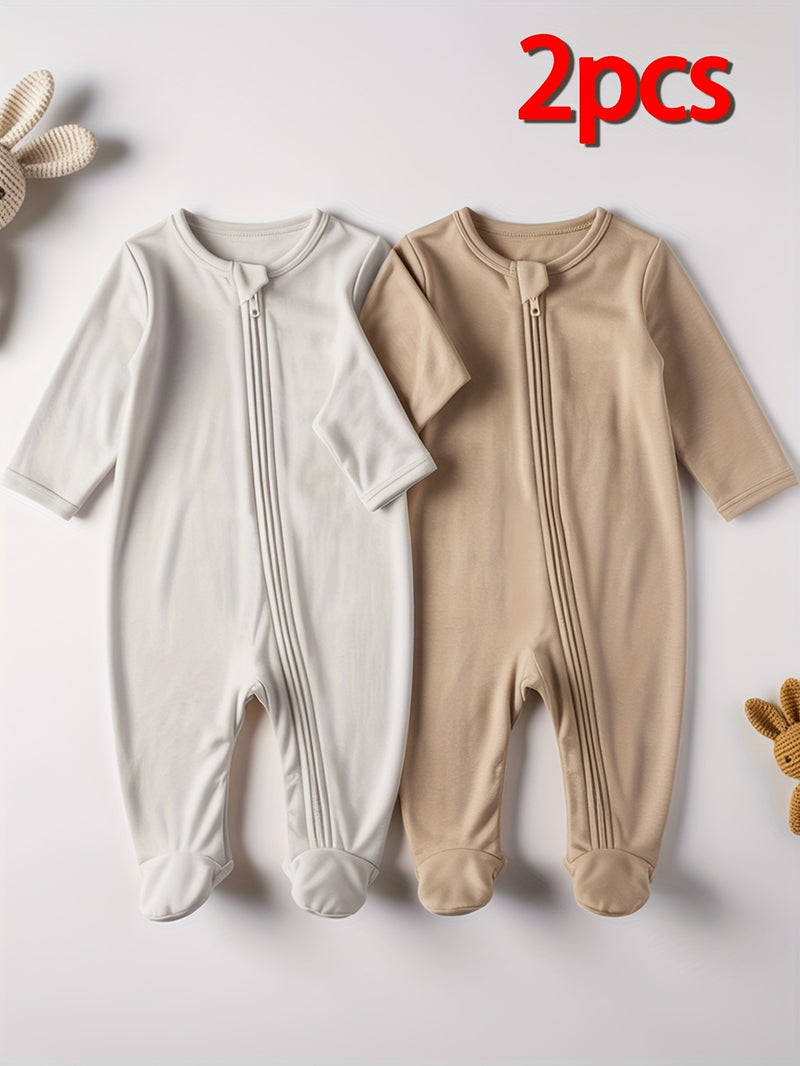 2pcs Boys' Long Sleeve and Leg Bodysuits.
