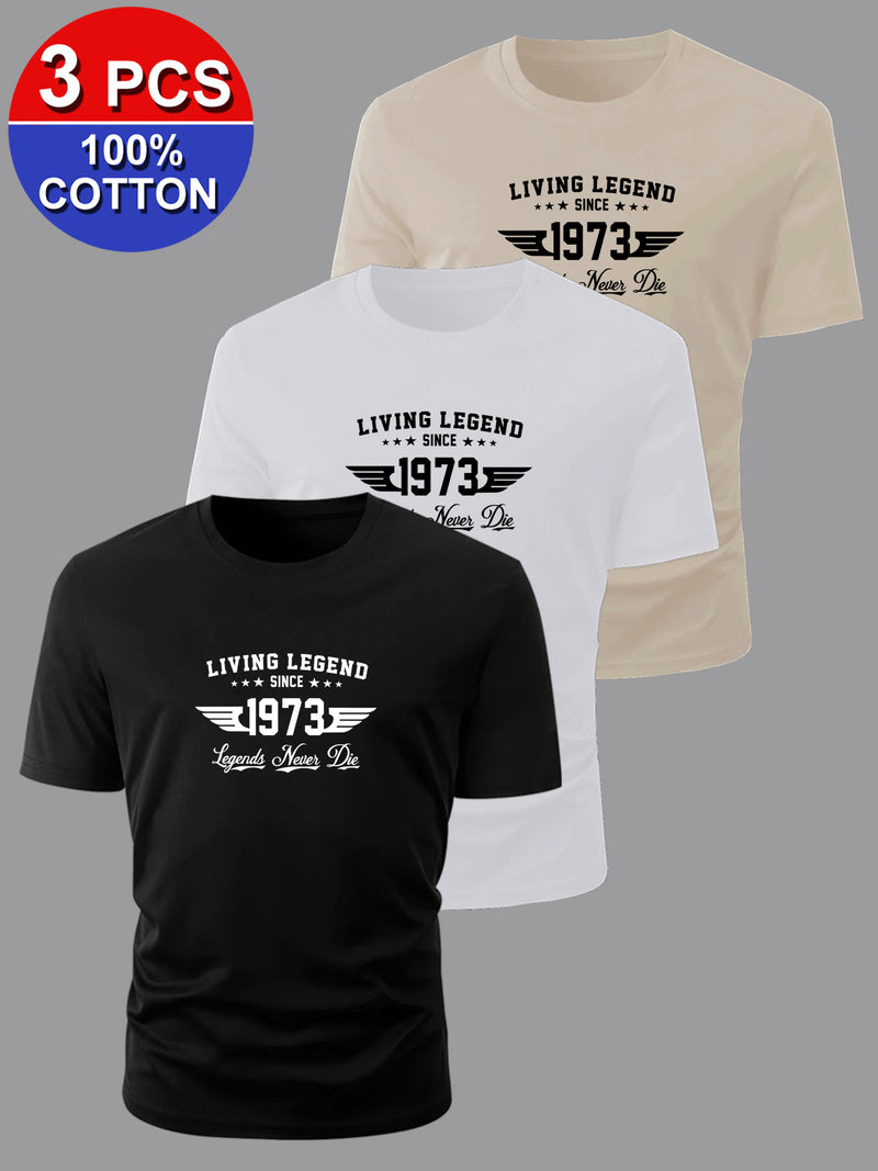 3pcs set cotton, Men's short sleeved T-shirt.
