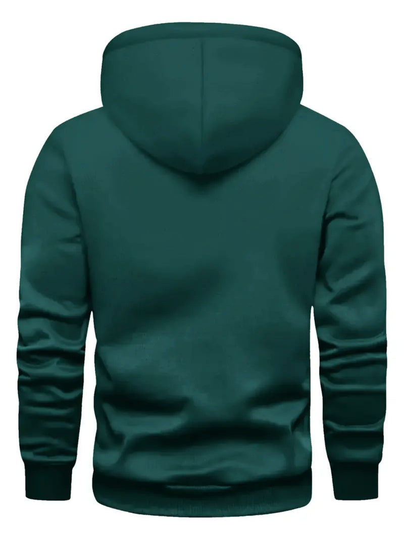 Men's Casual Versatile -Lined Hooded Sweatshirt with British Flag Print.