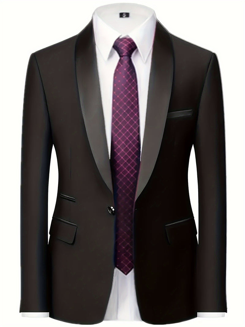 Men's Suit Set - 2pcs Jacket and Trousers, Long Sleeve, Polyester, Classic Lapel.