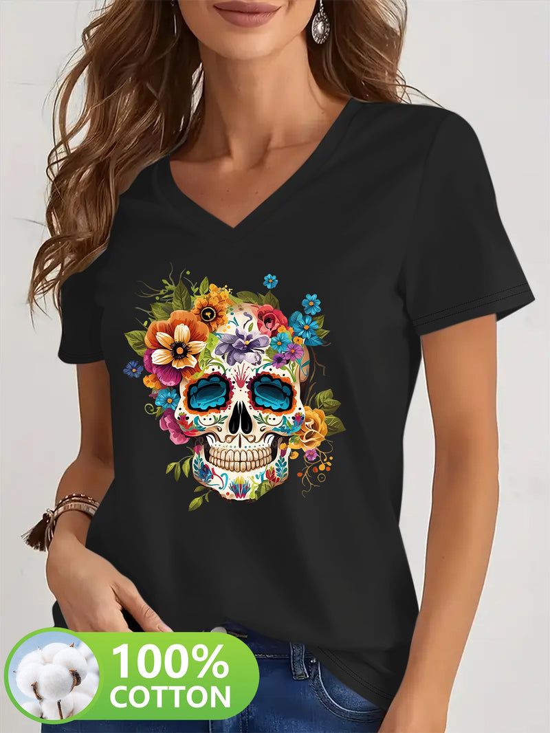 Women's V-Neck Short Sleeve T-Shirt.
