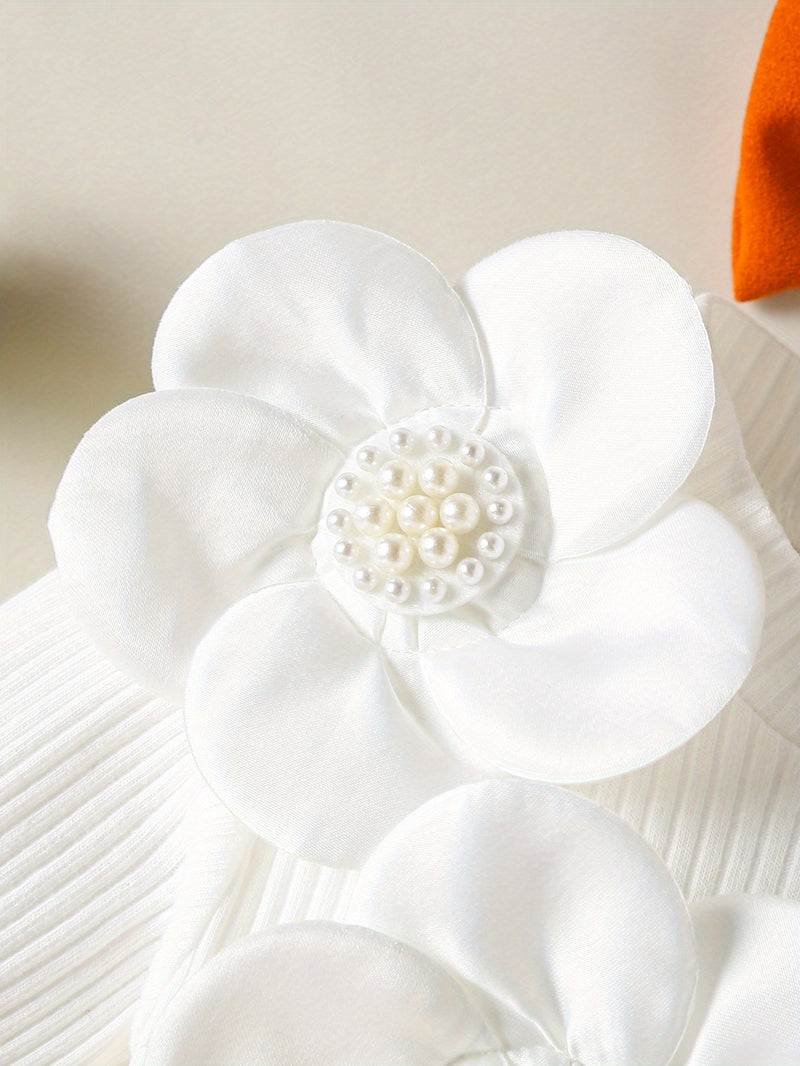 Delivery Bow Hair Tie Girls' Dress Romper Spring/Autumn Style.