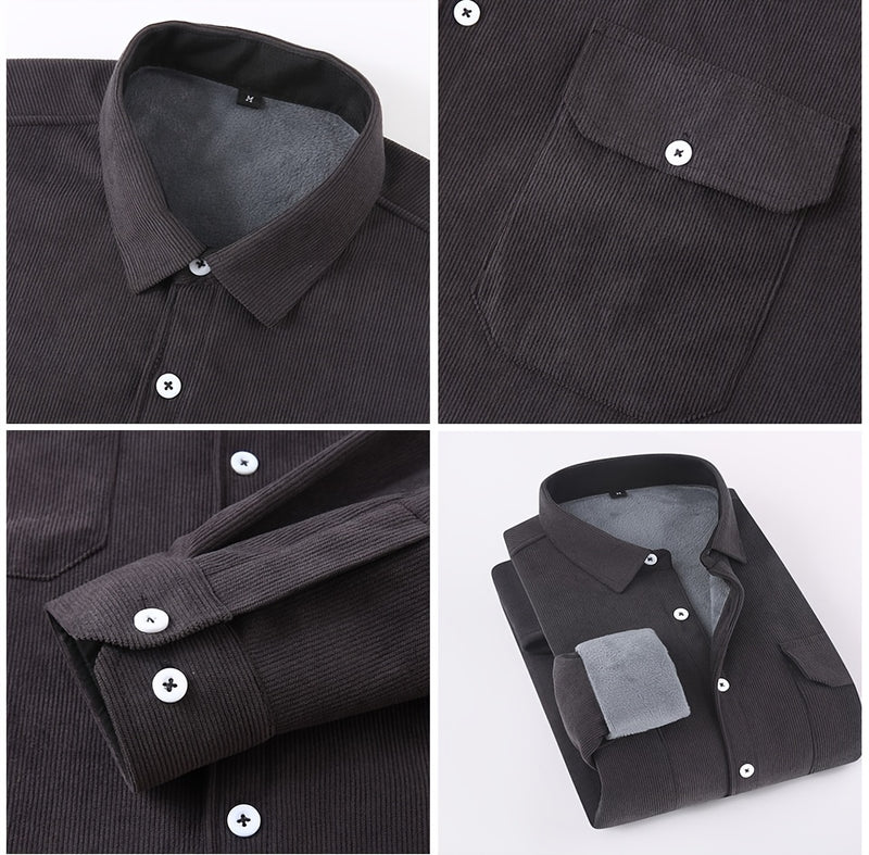 Men’s Shirt Inside Warm Long Sleeve Jacket.