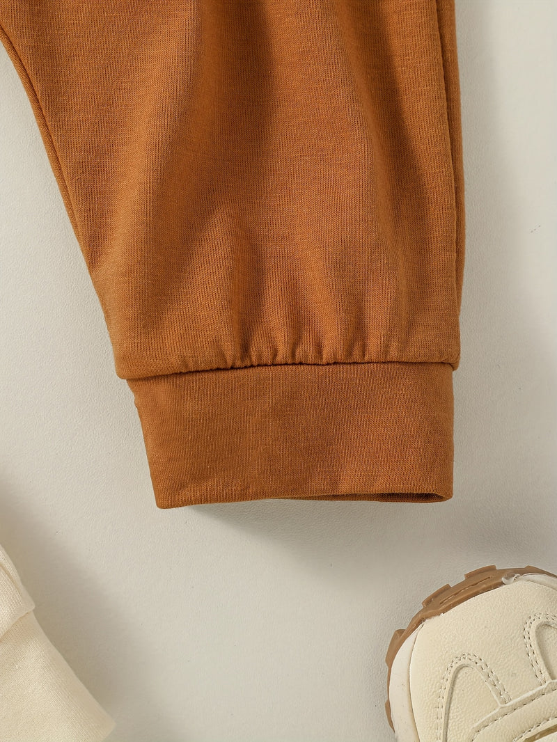 Baby Boy 2025 New Four Seasons Solid Color Casual Pants 4pcs Set.