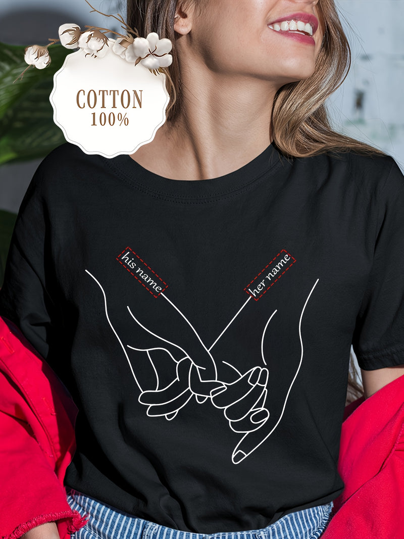 Women’s Text Personalized Couple's T-Shirts.