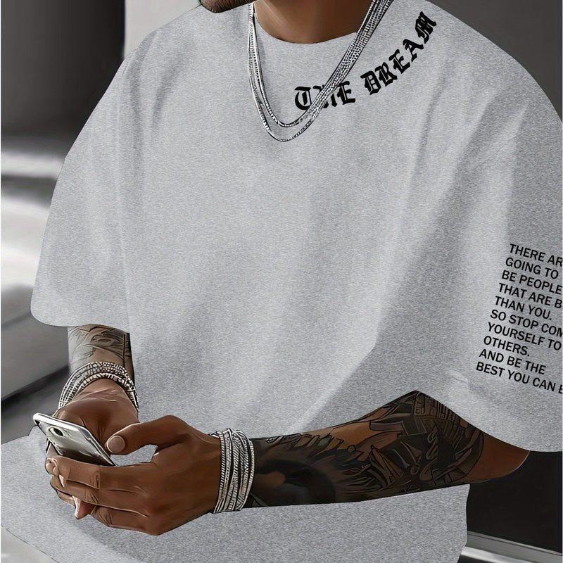Men's Graphic Print Round Neck Short Sleeve, a Gift for Boyfriends.