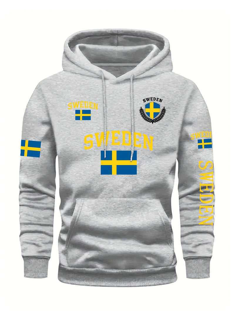 This Is Where I Live" Swedish Flag Emblem Fashion. Multi-Pattern Print.