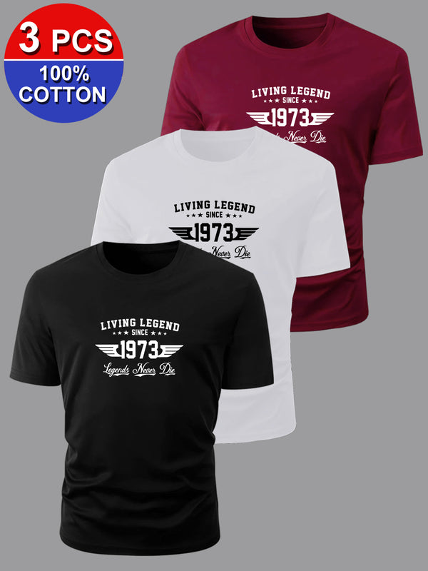 3pcs set cotton, Men's short sleeved T-shirt.