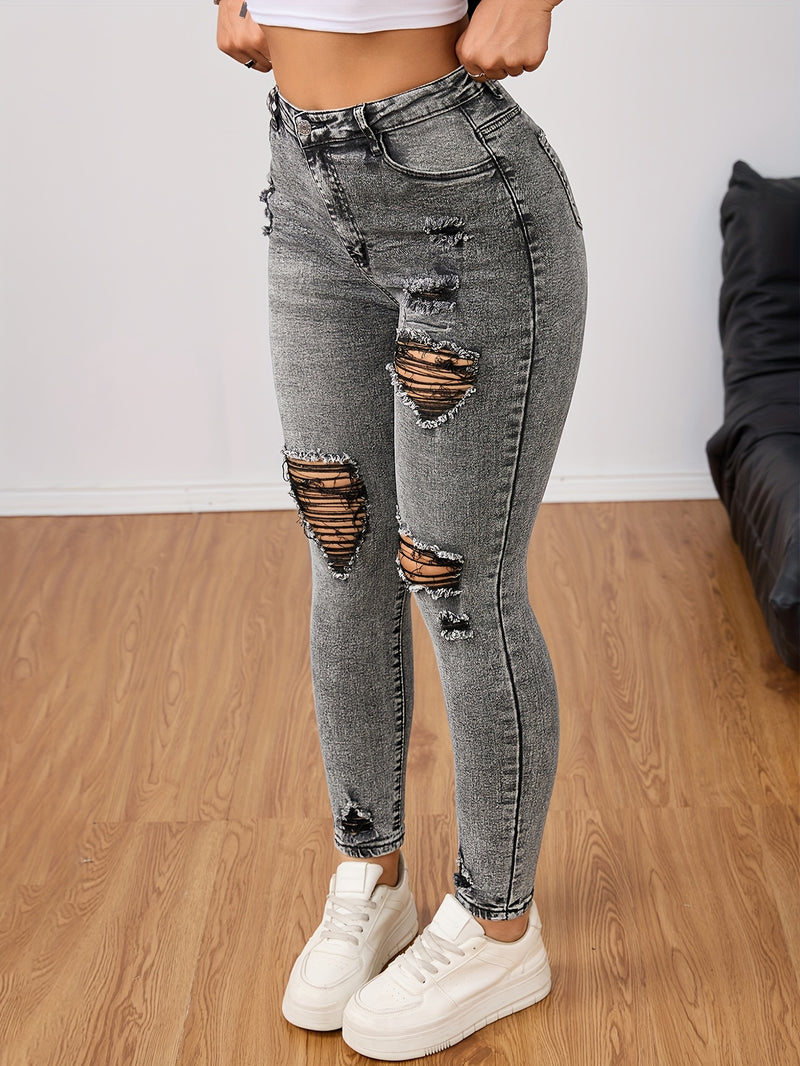 Women's Skinny Jeans - Stretchy Non-Belted Pants.