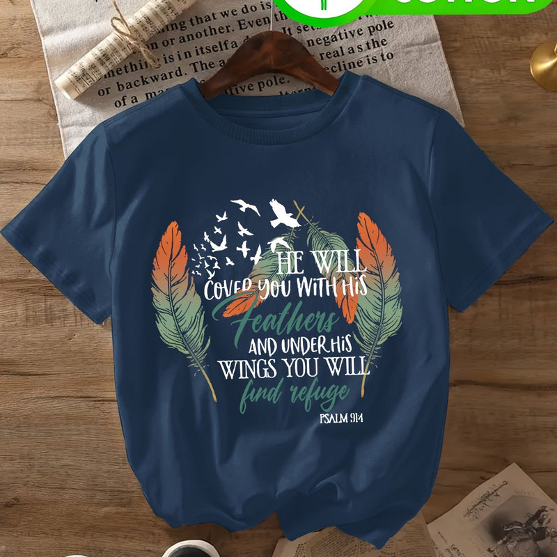 Women's T-Shirt with Psalm 91 Design.