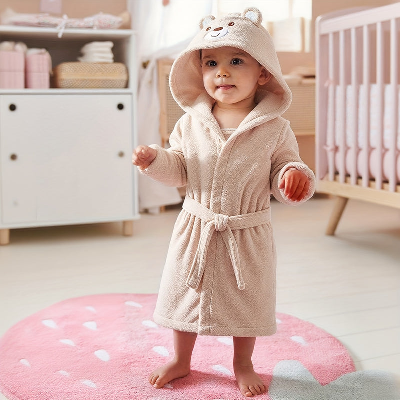 Personalized Baby Bear Hooded Towel - Custom Name/Initials/Date.