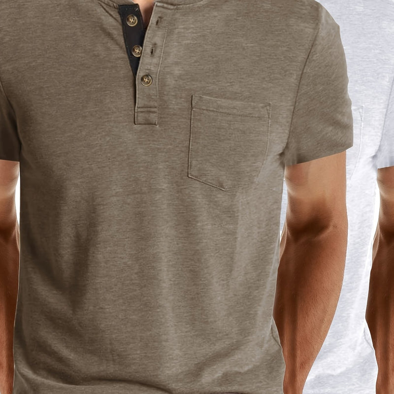 2pcs Set of Stylish Short-Sleeve T-Shirts for Men.