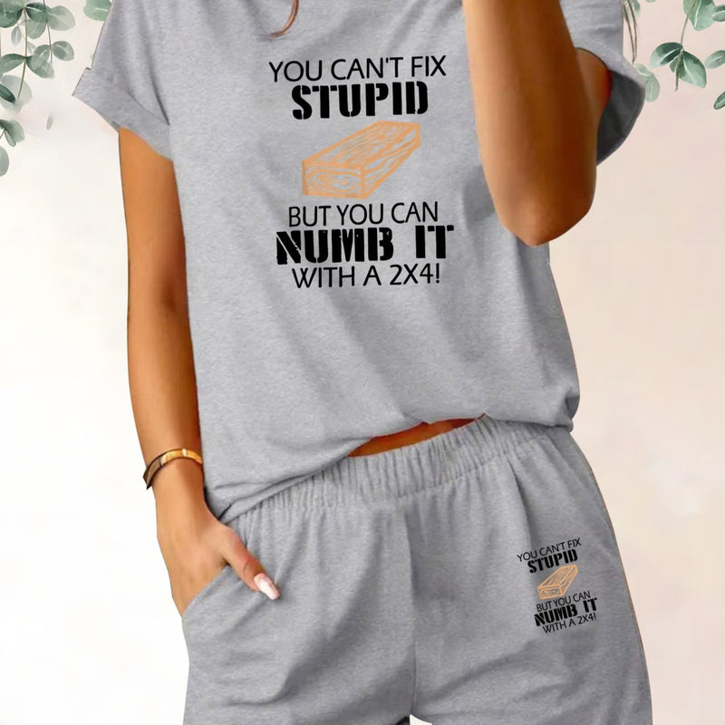 Women's Casual and Versatile T-shirt and Shorts Set.