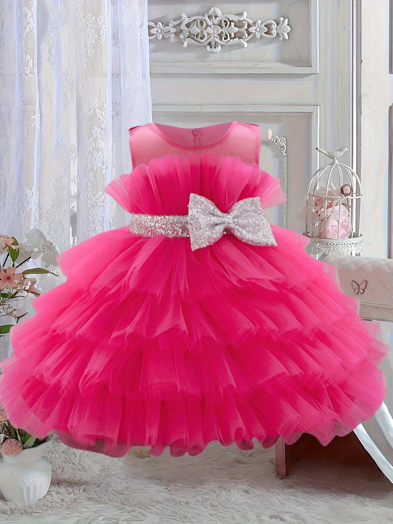 The Girl's Ethereal Puffy Dress, Perfect for a Baby's Birthday Party.