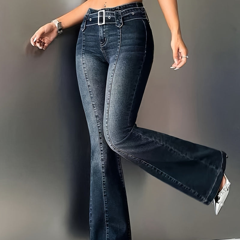 Women's Stretchy Fashionable Versatile Flared Jeans.