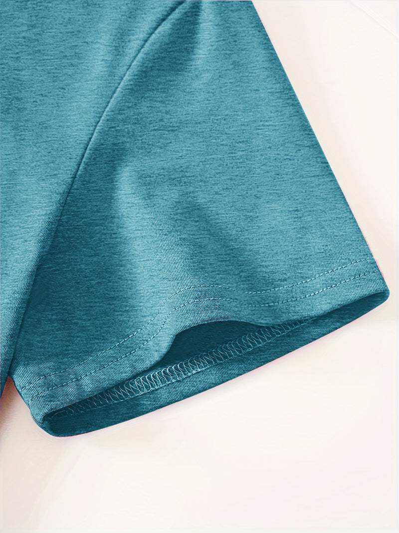 Women’s Casual Sports Vintage Loose Round-Neck Short-Sleeve T-Shirt.