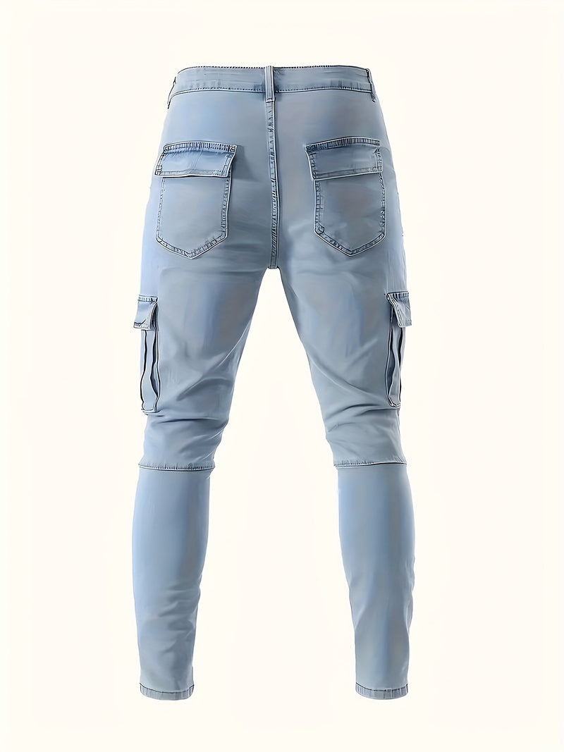 Men's Trendy Casual Long Pants with Multiple Pockets.
