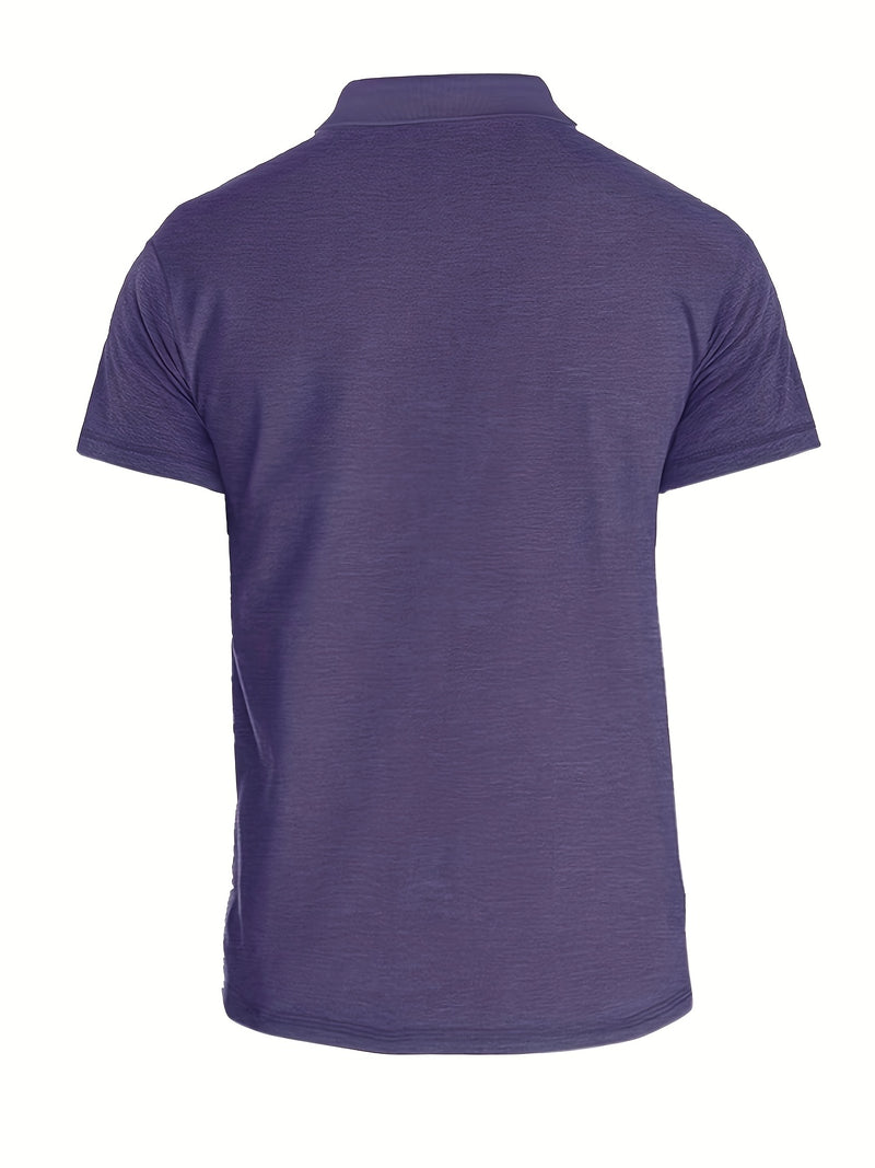 Men's Plaid Collar Pocket T-shirt.