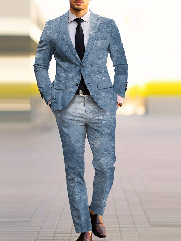 Men'S Suit Set  Blazer And Trousers, Featuring a Casual High-End.