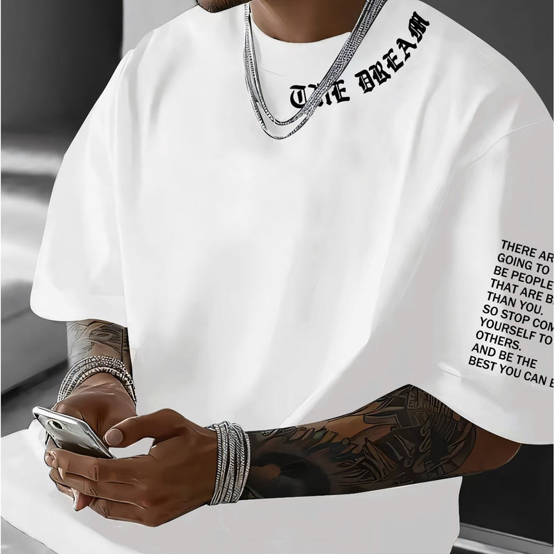 Men's Graphic Print Round Neck Short Sleeve, a Gift for Boyfriends.